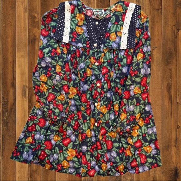 Vintage Other - Vintage Claire Bell Fruit Print Dress – 4T